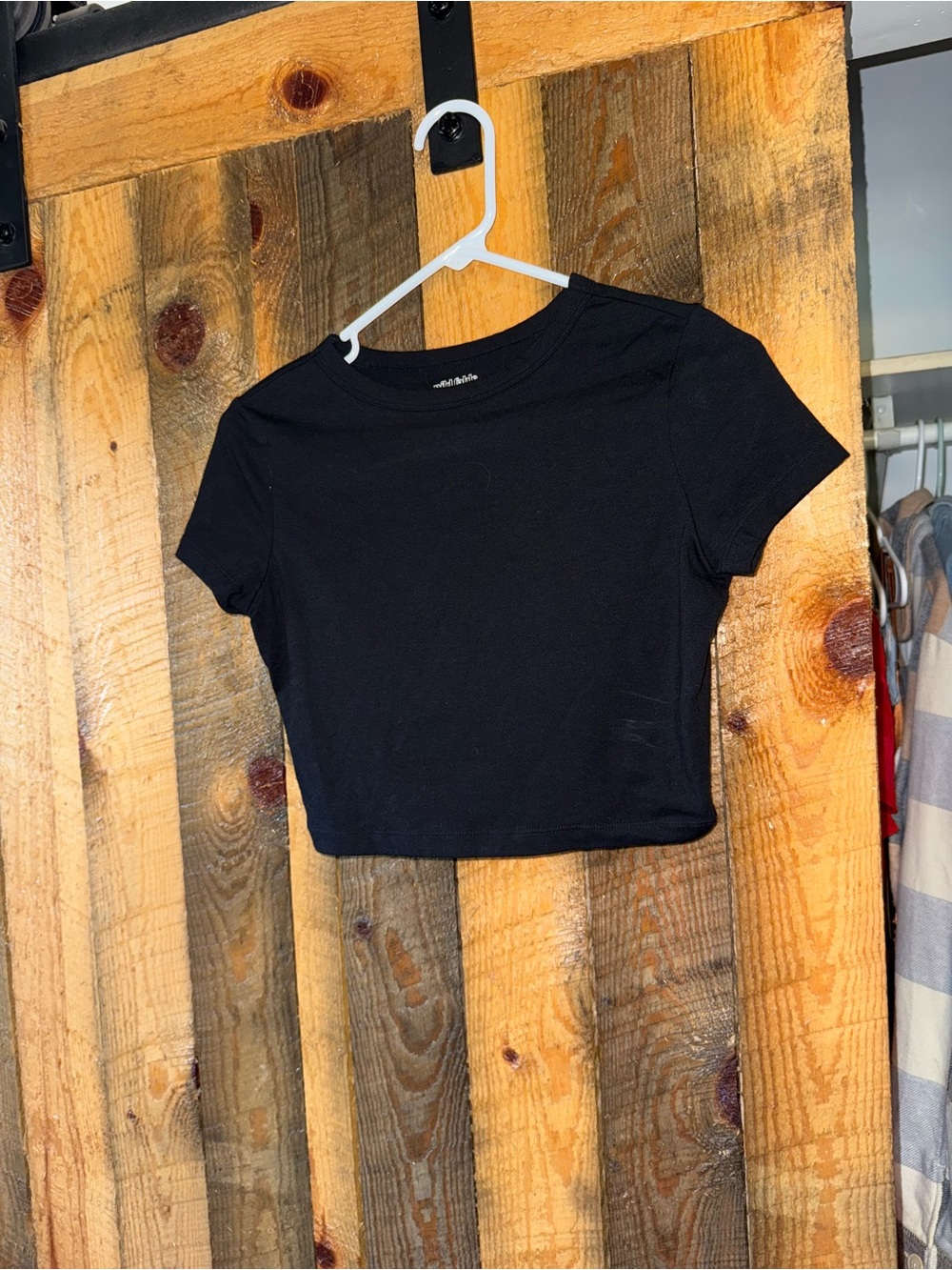 wild fable Black Cropped Tee - Short Sleeve Women's Top